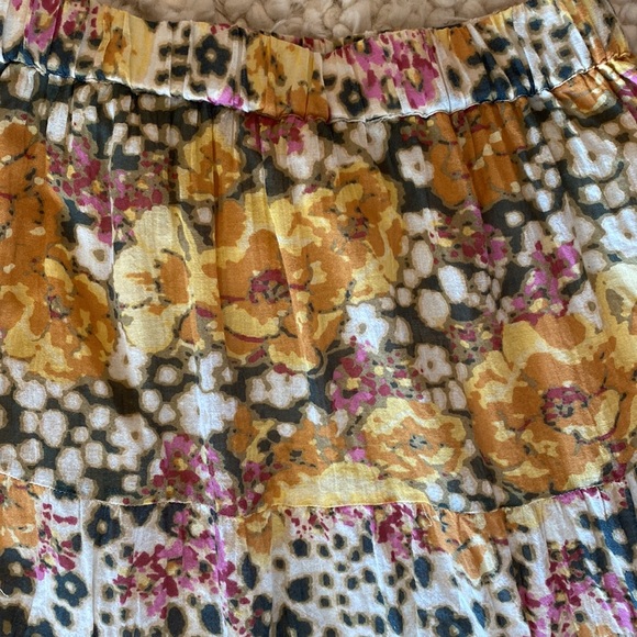 BA&SH A-line Tiered Skirt in Diary Ocre Printed Floral size 1 - Picture 7 of 11